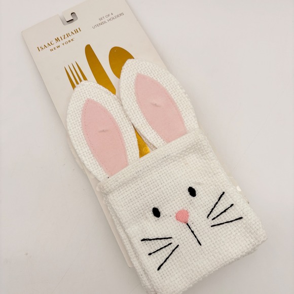 Isaac Mizrahi New York Other - Isaac Mizrahi New York Set of 4 Bunny Utensil Holders Easter Tableware